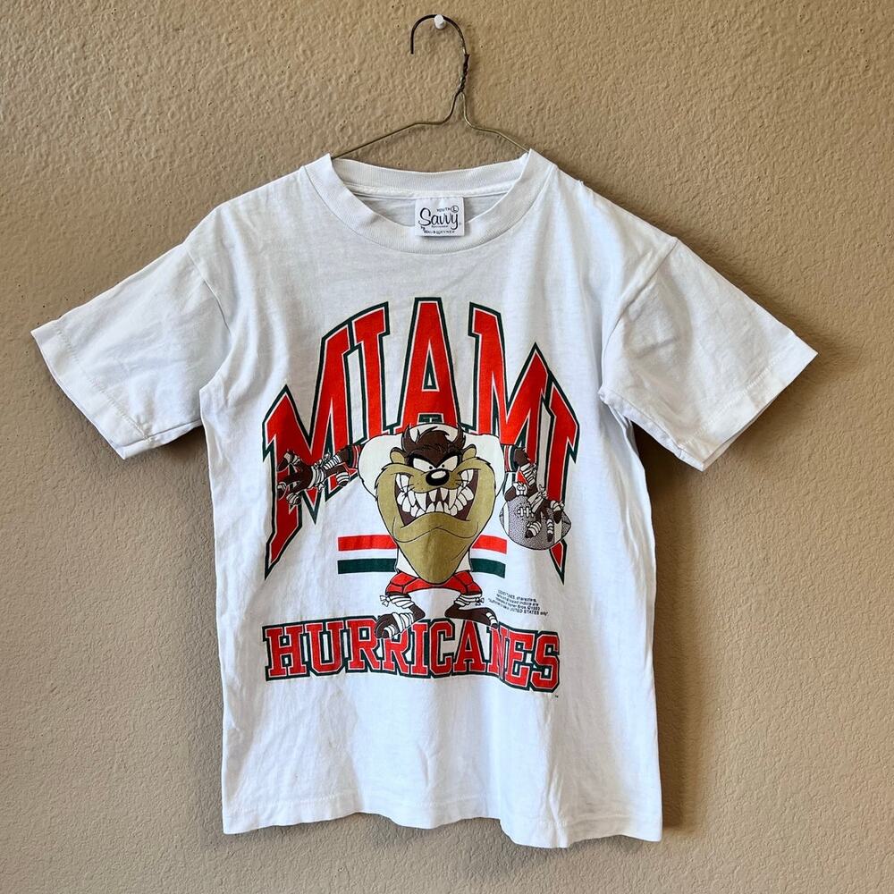 Vintage 1993 Miami Hurricanes Taz youth tee size L